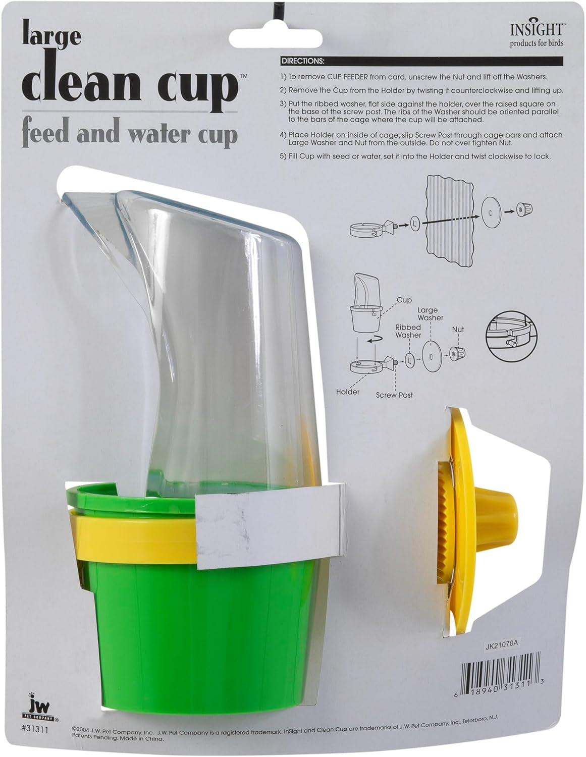 imageJW Pet Bird Cage Clean Cup Feeder ampamp Water Cup Bird Accessory Small Assorted ColorsLarge