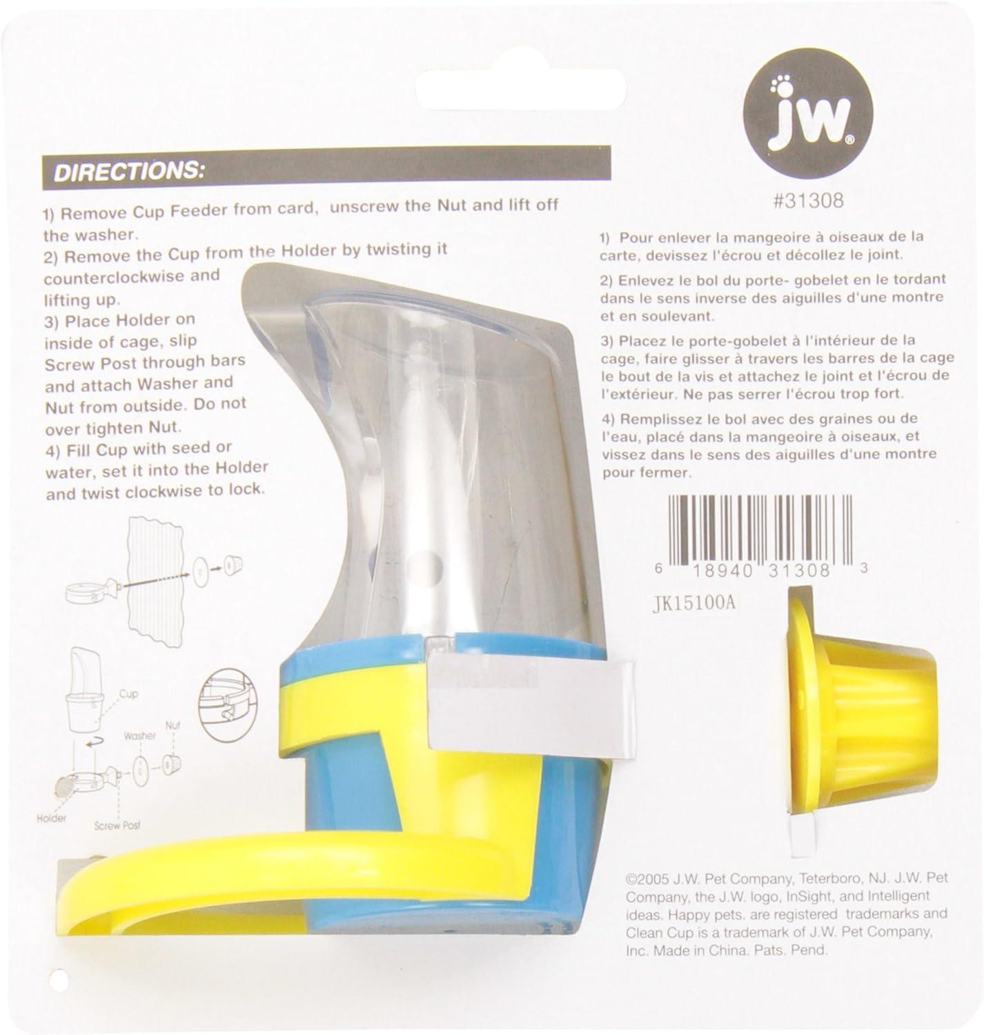 imageJW Pet Bird Cage Clean Cup Feeder ampamp Water Cup Bird Accessory Small Assorted ColorsSmall
