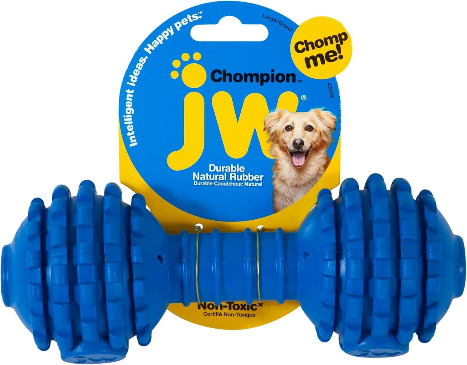 imageJW Pet Chompion Heavyweight Dog Chew Toy for Large Breeds Assorted ColorsLarge 5 x 325 x 9