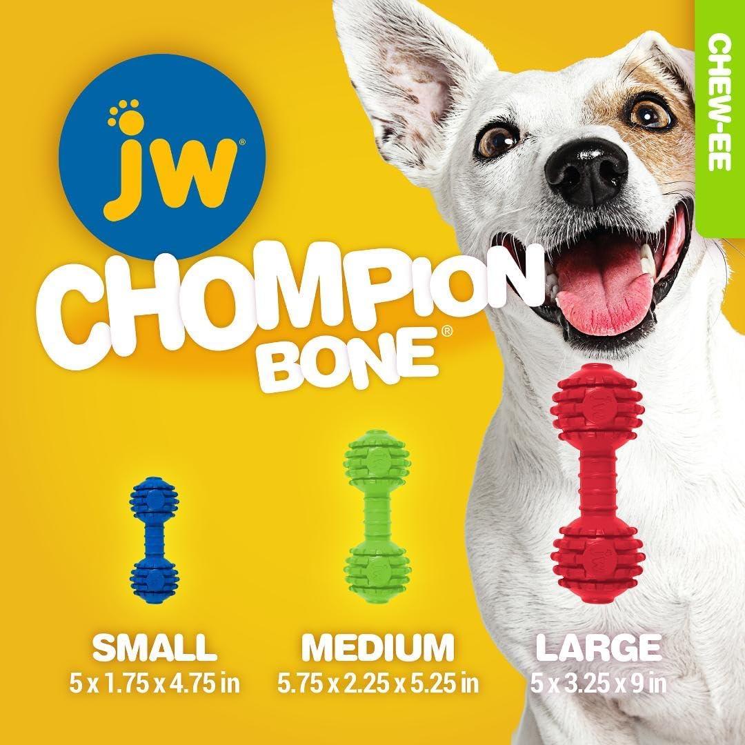 imageJW Pet Chompion Heavyweight Dog Chew Toy for Large Breeds Assorted ColorsSmall 5 x 175 x 475