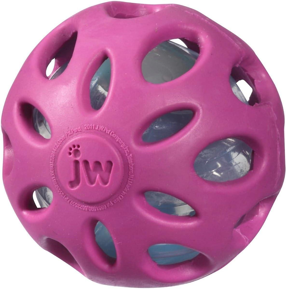 imageJW Pet Crackle Heads Crackle Ball Crunchy Noise Chew Fetch Toy for Dogs Assorted Colors Large 4 DiameterMedium