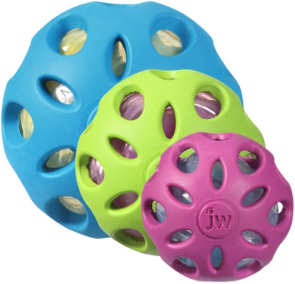 imageJW Pet Crackle Heads Crackle Ball Crunchy Noise Chew Fetch Toy for Dogs Assorted Colors Large 4 DiameterSmall