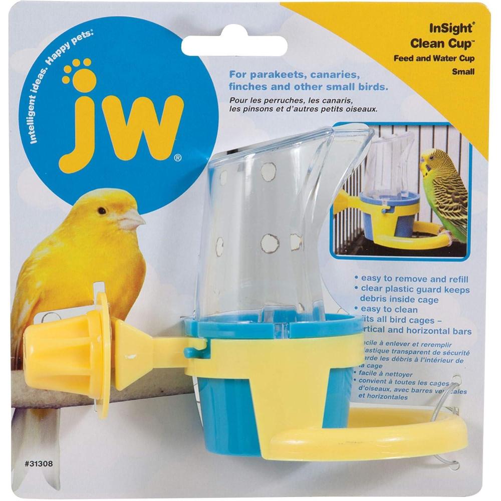 imageJW Pet Bird Cage Clean Cup Feeder ampamp Water Cup Bird Accessory Small Assorted ColorsSmall