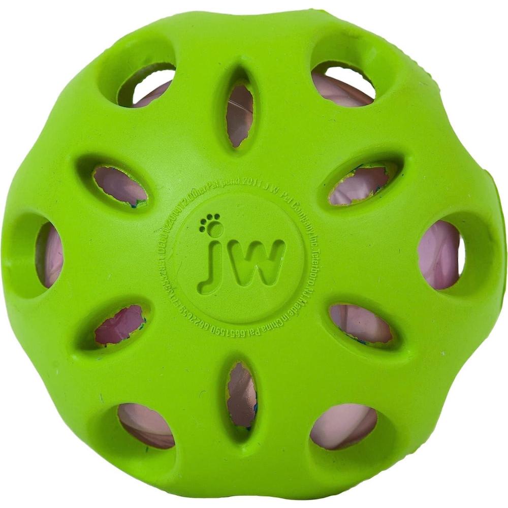 imageJW Pet Crackle Heads Crackle Ball Crunchy Noise Chew Fetch Toy for Dogs Assorted Colors Large 4 DiameterMedium