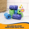 imageArm ampamp Hammer Durable Disposable Dog And Cat Waste Bags With Activated Baking Soda 90 Dog Poop Bags PlantBased 9 x 14 InchesAssorted
