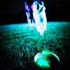 imageChuckit Fumble Fetch Dog Football  Outdoor and Indoor Interactive Dog Toy with Grooved Design for Easy Pickup  Made from Durable Rubber  Floats in Water  Small  Orange and BlueMax Glow
