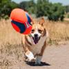 imageChuckit Fumble Fetch Dog Football  Outdoor and Indoor Interactive Dog Toy with Grooved Design for Easy Pickup  Made from Durable Rubber  Floats in Water  Small  Orange and BlueOrangeBlue