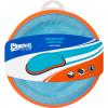 imageChuckit Max Glow Paraflight Flying Disc Dog Toy  Water Floating Flyer  Durable Nylon Construction with Soft Rubber Edges  For Medium and Large Dogs  Size Large  975quot L x 975quot W  Pack of 1BlueOrange