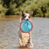 imageChuckit Max Glow Paraflight Flying Disc Dog Toy  Water Floating Flyer  Durable Nylon Construction with Soft Rubber Edges  For Medium and Large Dogs  Size Large  975quot L x 975quot W  Pack of 1BlueOrange