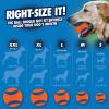 imageChuckit Ultra Duo Tug Dog Toy  Two Ultra Balls on a Durable Nylon Cord Handle  Fetch and TugofWar Toy for Dogs  Size Medium  For Breeds 2060 lbs  25inch Diameter  Orange and BlueSmall