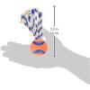 imageChuckit Ultra Duo Tug Dog Toy  Two Ultra Balls on a Durable Nylon Cord Handle  Fetch and TugofWar Toy for Dogs  Size Medium  For Breeds 2060 lbs  25inch Diameter  Orange and BlueSmall