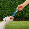 imageChuckit Ultra Duo Tug Dog Toy  Two Ultra Balls on a Durable Nylon Cord Handle  Fetch and TugofWar Toy for Dogs  Size Medium  For Breeds 2060 lbs  25inch Diameter  Orange and BlueSmall