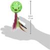 imageJW Pet Cataction Feather Ball with Bell Cat Toy Green 1 Count Pack of 1 71059
