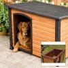 imagePRECISION PET PRODUCTS Extreme Outback Log Cabin Dog House Large Natural Wood 7027013WalnutDark Brown