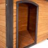 imagePRECISION PET PRODUCTS Extreme Outback Log Cabin Dog House Large Natural Wood 7027013WalnutDark Brown