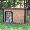 imagePRECISION PET PRODUCTS Extreme Outback Log Cabin Dog House Large Natural Wood 7027013WalnutDark Brown