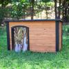 imagePRECISION PET PRODUCTS Extreme Outback Log Cabin Dog House Large Natural Wood 7027013WalnutDark Brown