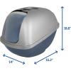 imagePetmate Basic Hooded Cat Litter Pan Made in USA 188quotL x 152quotW x 14quotHBlue  Silver