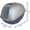 imagePetmate Basic Hooded Cat Litter Pan Made in USA 188quotL x 152quotW x 14quotHBlue  Silver