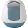 imagePetmate Basic Hooded Cat Litter Pan Made in USA 188quotL x 152quotW x 14quotHWhite  Blue