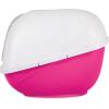 imagePetmate Basic Hooded Cat Litter Pan Made in USA 188quotL x 152quotW x 14quotHWhite  Pink