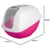 imagePetmate Basic Hooded Cat Litter Pan Made in USA 188quotL x 152quotW x 14quotHWhite  Pink