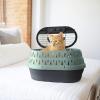 imagePetmate Dog Crates for Small Dogs ampamp Cat Carriers TwoDoor Plastic Pet Kennel Top ampamp Front Loading Made in USA 24quot TanGREEN