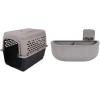 imagePetmate Vari Dog Kennel  Portable Dog Carriers ampamp Crates for Small Dogs AirlineFriendly Durable Plastic Pet Carrier For Home and Travel 24 Inches Taupe and Black360L x 250W x 270H
