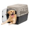 imagePetmate Vari Dog Kennel  Portable Dog Carriers ampamp Crates for Small Dogs AirlineFriendly Durable Plastic Pet Carrier For Home and Travel 24 Inches Taupe and Black40L x 27W x 30H