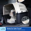 imagePetmate Vari Dog Kennel  Portable Dog Carriers ampamp Crates for Small Dogs AirlineFriendly Durable Plastic Pet Carrier For Home and Travel 24 Inches Taupe and Black190L x 125W x 108H
