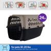 imagePetmate Vari Dog Kennel  Portable Dog Carriers ampamp Crates for Small Dogs AirlineFriendly Durable Plastic Pet Carrier For Home and Travel 24 Inches Taupe and Black240L x 167W x 145H