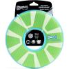 imageChuckit Max Glow Zipflight Flying Disc Dog Toy  Water Floating Flyer for Beach and Pool  Durable Polyester Construction  For Medium and Large Dogs  Size Medium  85 L x 85 W  Pack of 1Green and Cyan