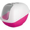 imagePetmate Basic Hooded Cat Litter Pan Made in USA 188quotL x 152quotW x 14quotHWhite  Pink