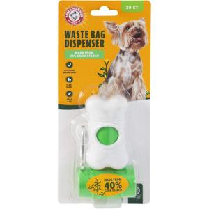 imageArm ampamp Hammer Dog Poop Bag Dispenser With 30 Count Dog Poop Bags With Activated Baking Soda 9 x 14 Inches BlackWhite