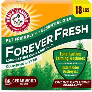 imageArm ampamp Hammer Forever Fresh Clumping Cat Litter Lavender MultiCat 18lb With 20 More Lavender Freshness Pet Friendly With Essential OilsCedarwood