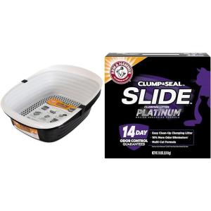 imageArm ampamp Hammer Platinum Slide Easy CleanUp Clumping Cat Litter MultiCat 18 lbs AH SIFTING PAN Large 2PKNew Cat Owners Bundle