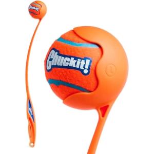 imageChuckit Sport 26L Dog Ball Launcher  Includes a 3inch Diameter Large Ball for Dogs 60100 Pounds  Manual Thrower for Tennis Balls With a Slim Ergonomic Handle  26inch LengthSport