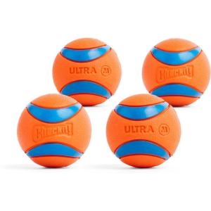 imageChuckit Ultra Ball Dog Toy  Medium Bouncy Fetch Balls For Dogs 2060 lbs  Made from Durable Rubber  Floating Water Pet Toys  Size Medium  25inch Diameter  Pack of 2Medium 4 Pack