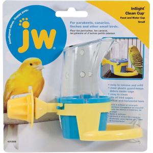 imageJW Pet Bird Cage Clean Cup Feeder ampamp Water Cup Bird Accessory Small Assorted ColorsSmall