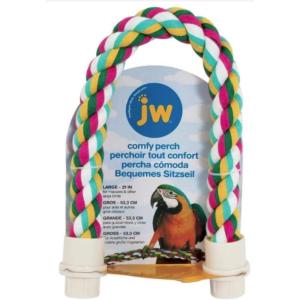 imageJW Pet Comfy Perch For Birds Flexible Multicolor Rope Small  14quot LengthLarge