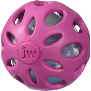 imageJW Pet Crackle Heads Crackle Ball Crunchy Noise Chew Fetch Toy for Dogs Assorted Colors Large 4 DiameterLarge