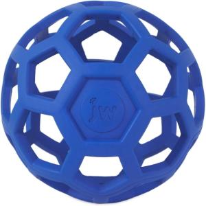 imageJW Pet Holee Roller Dog Toy Puzzle Ball Natural Rubber Medium 45 Inch Diameter Colors May VaryAssorted