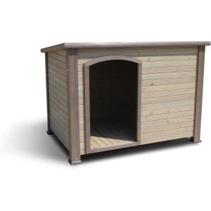 imagePRECISION PET PRODUCTS Extreme Outback Log Cabin Dog House Large Natural Wood 7027013Taupe