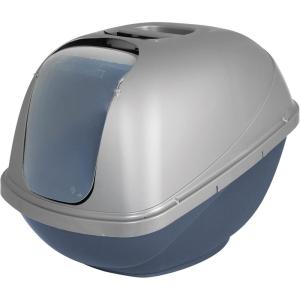 imagePetmate Basic Hooded Cat Litter Pan Made in USA 188quotL x 152quotW x 14quotHBlue  Silver