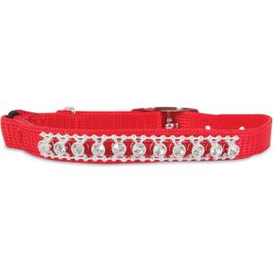 imagePetmate Bling Elastic Cat Collar 38quot x 810quot PinkRed