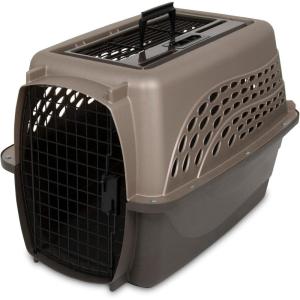 imagePetmate Dog Crates for Small Dogs ampamp Cat Carriers TwoDoor Plastic Pet Kennel Top ampamp Front Loading Made in USA 24quot TanTAN