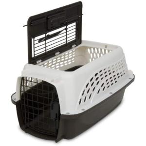 imagePetmate Dog Crates for Small Dogs ampamp Cat Carriers TwoDoor Plastic Pet Kennel Top ampamp Front Loading Made in USA 24quot TanWHITE