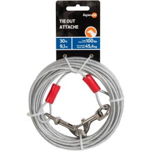 imagePetmate Heavy Duty Vinyl Tie Out Cable  Clear Break Strength 2000 Lbs 15 Ft Cable Silver30Feet