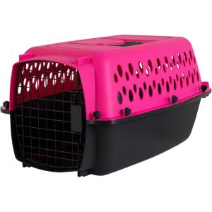 imagePetmate Pet Porter Fashion Dog Kennel  Crate for Pets 1520 lbs  Airline Approved Pet Carrier  Durable Plastic Shell  For Home and Travel  Made in USA  24 Inches  Pale Aqua and Blackpink