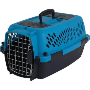 imagePetmate Pet Porter Fashion Dog Kennel  Crate for Pets 1520 lbs  Airline Approved Pet Carrier  Durable Plastic Shell  For Home and Travel  Made in USA  24 Inches  Pale Aqua and BlackBright Blue